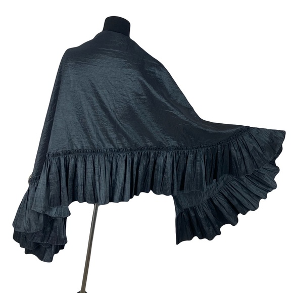 La Perla Midnight Black Ruffled Robe - Picture 2 of 12